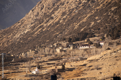 Manang village. Annapurna circuit trek. Nepal photo