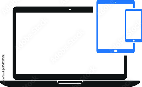 device icon. mobile, laptop, tablet, desktop and monitor icon. vector