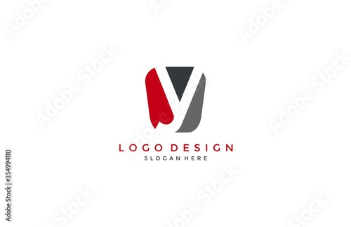 Letter Y Logo Design Inside Modern Abstract Shape
