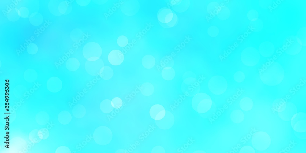 Light BLUE vector texture with disks. Illustration with set of shining colorful abstract spheres. Design for posters, banners.