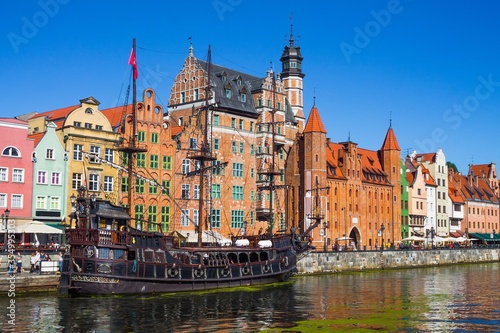 Gdansk Old Town - ship on Motlawa River 