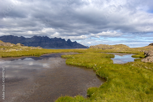 Obraz na płótnie View of a typical and beautiful landscape and untouched nature in East Iceland. w salonie