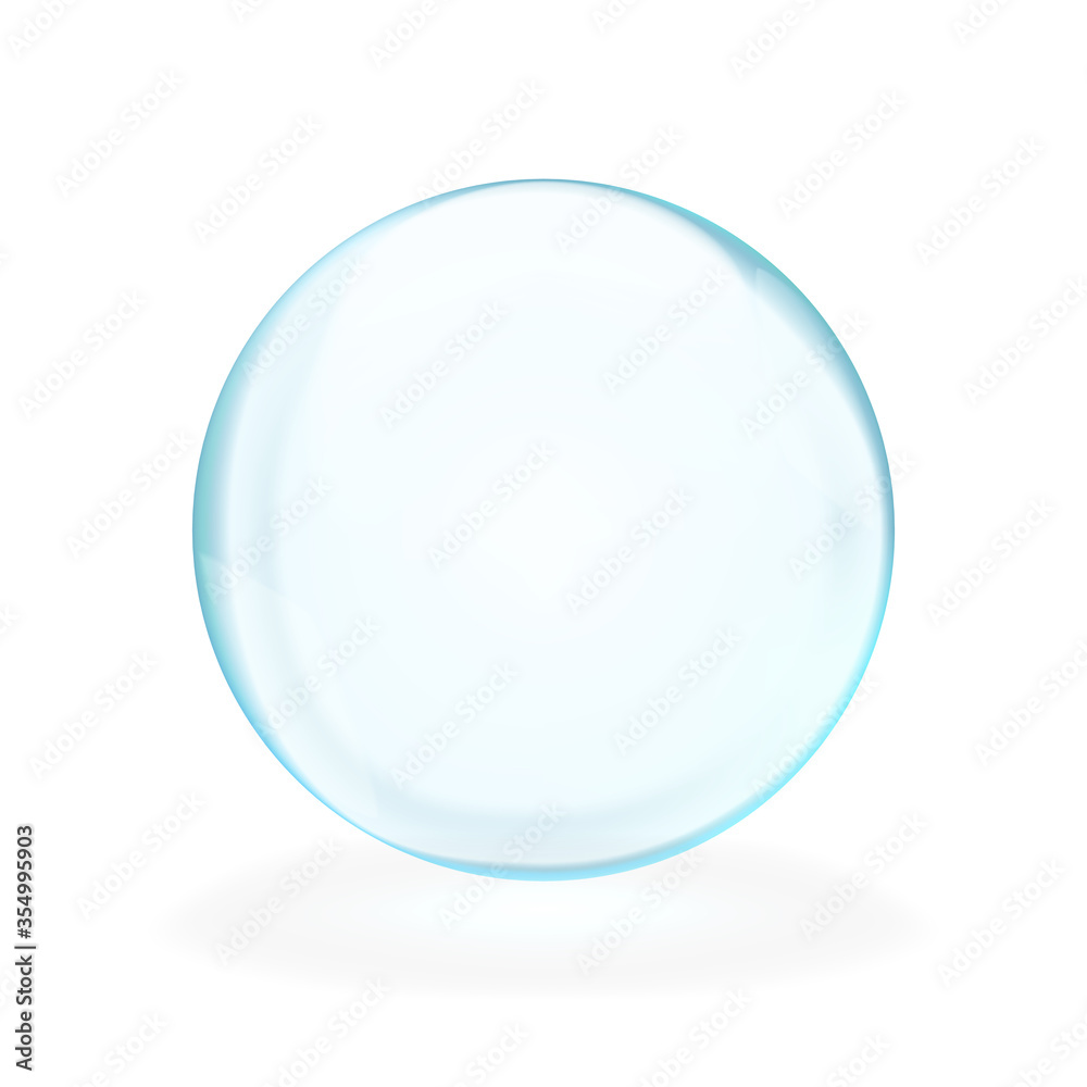 Obraz premium Blue translucent light sphere with glares and transparency