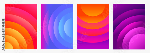 Set of abstract colorful templates for backgrounds, banners, covers, posters, brochures. Vector illustration.