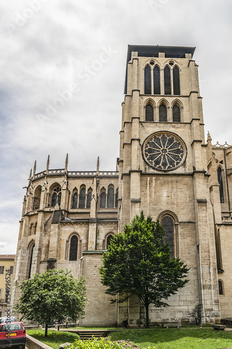 Fragments of Roman Catholic Cathedral of Saint-Jean. Cathedral of Saint-Jean is dedicated to Saint John the Baptist. Cathedral of Saint-Jean was built between 12th and 15th centuries. Lyon. France.