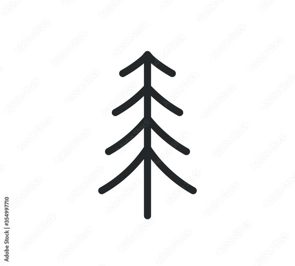 Spruce Tree Sign spruce coniferous tree icon shape silhouette. Camping nature logo ...