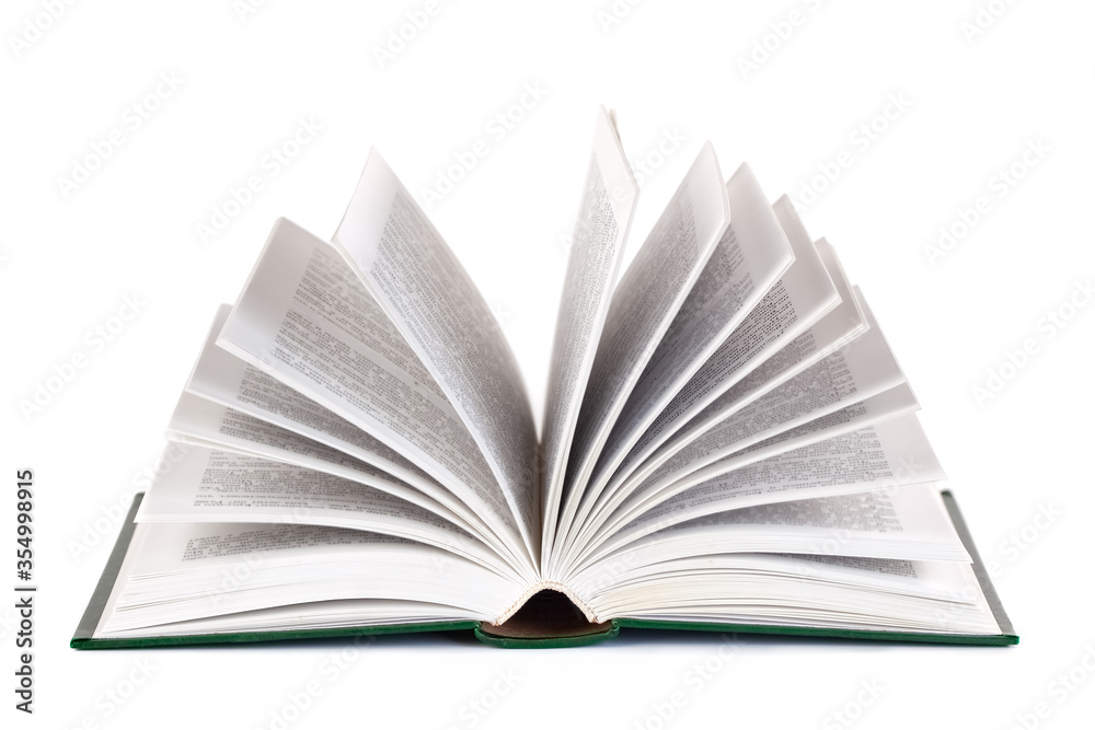 Obraz premium Open book isolated on white background, education