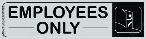 employees only office door sign black vector illustration