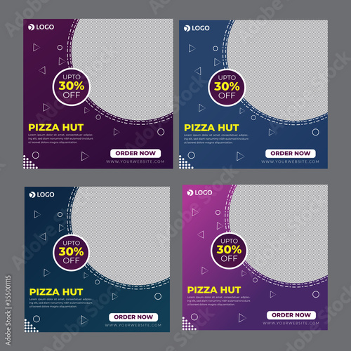 Pizza Social Media Banner, Fast Food Banner Template,Food service poster for social media post,Restaurant Food promotion banner for social media banner template,Online marketing banner for restaurant
