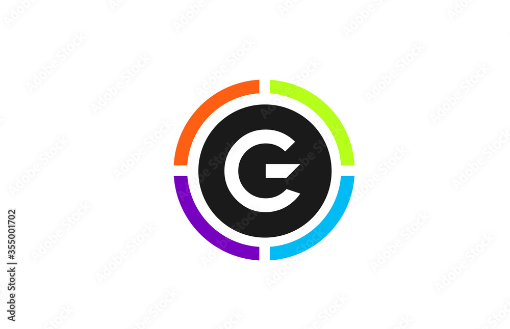 Fototapeta premium G colored alphabet letter logo icon design for company and business