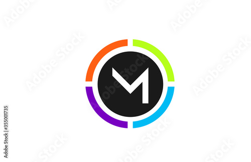 Free Download M colored alphabet letter logo icon design for company and business - GFXLoad