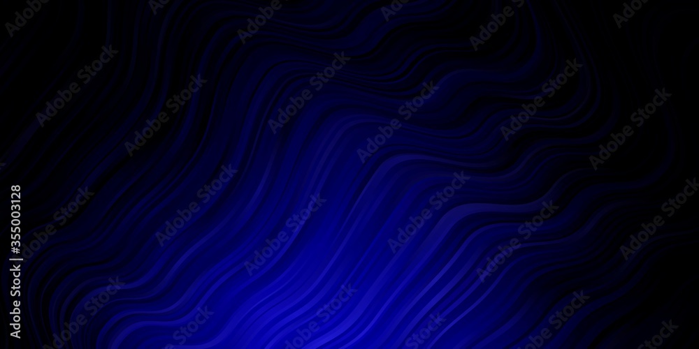 Fototapeta premium Dark BLUE vector texture with curves. Colorful illustration in circular style with lines. Template for your UI design.