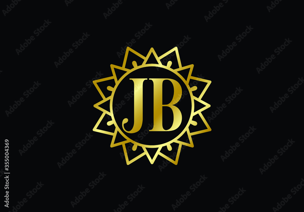 Fototapeta premium Initial Monogram Letter J B Logo Design Vector Template. JB Letter Logo Design 
