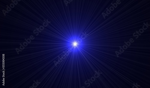 Explosión de estrella supernova con destellos azules y blancos en el universo infinito. Rallos, energía y explosión en una misma imagen