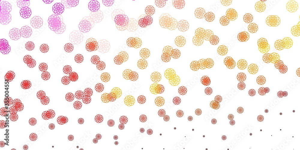 Light Red, Yellow vector backdrop with chaotic shapes. Light Red, Yellow vector backdrop with chaotic shapes.