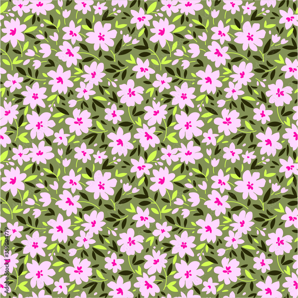 Obraz premium Elegant floral pattern in small white flower. Liberty style. Floral seamless background for fashion prints. Ditsy print. Seamless vector texture. Spring bouquet.