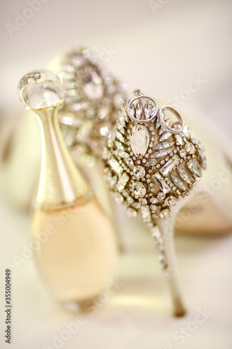beautiful luxury bridal shoes with crystals