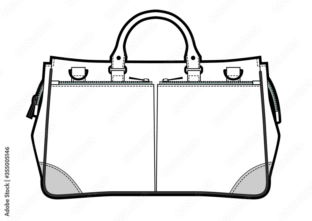 Vector illustration of travel leather bag.