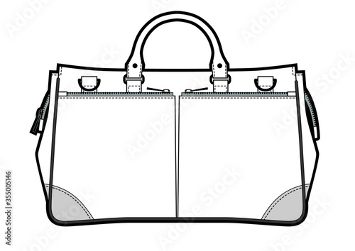 Vector illustration of travel leather bag.