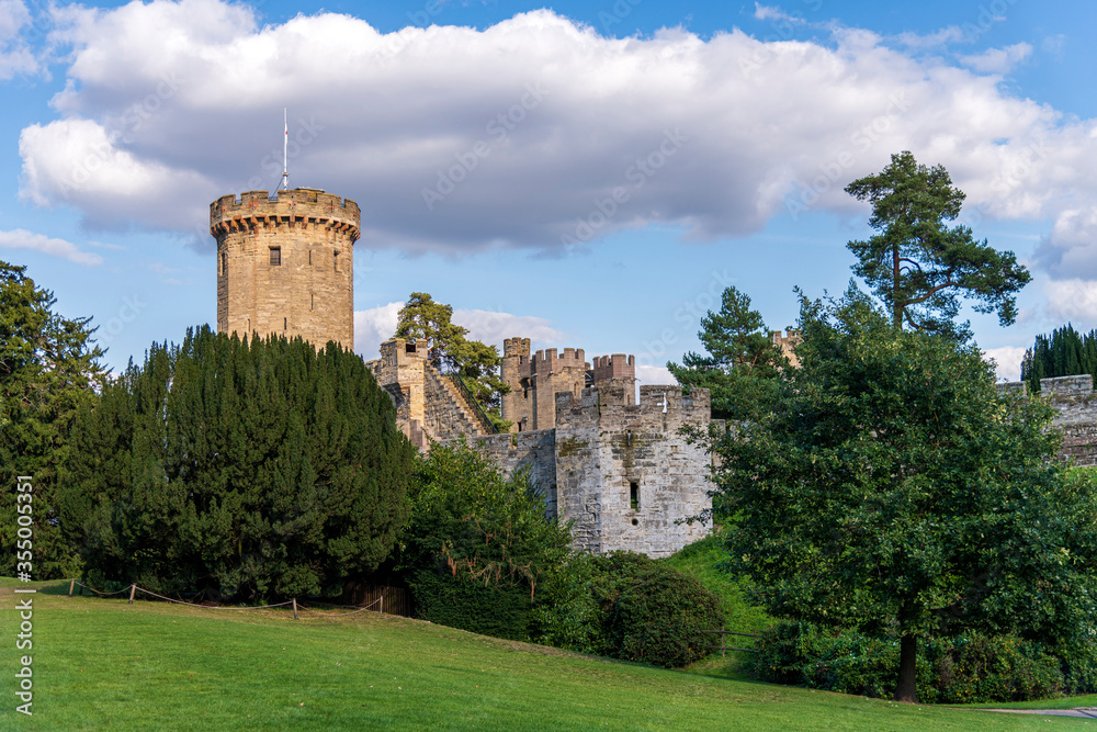 Medieval Warwick castle in Warwickshire, England, UK Medieval Warwick castle in Warwickshire, England, UK