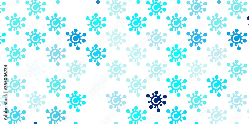 Light BLUE vector backdrop with virus symbols.