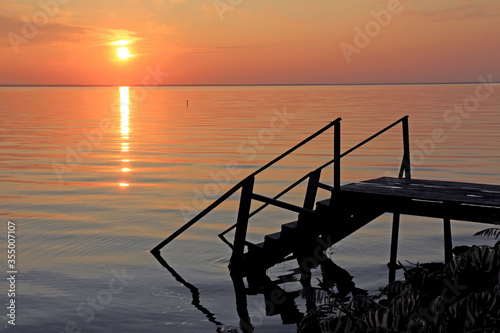 sunset on the Kiev Sea, Ukraine, Kyiv,  Dnieper