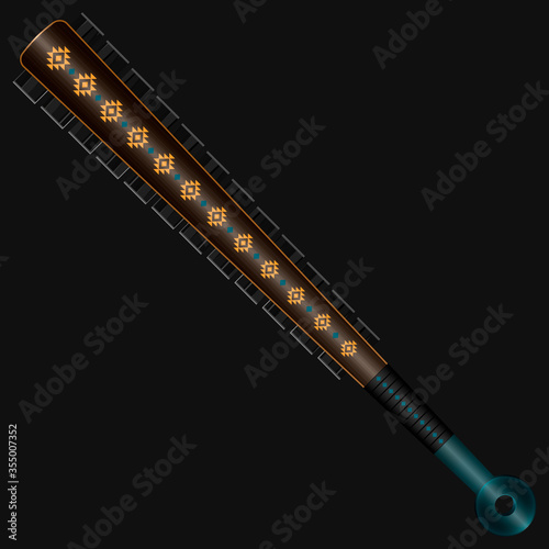 Macuahuitl - wooden club with obsidian blades