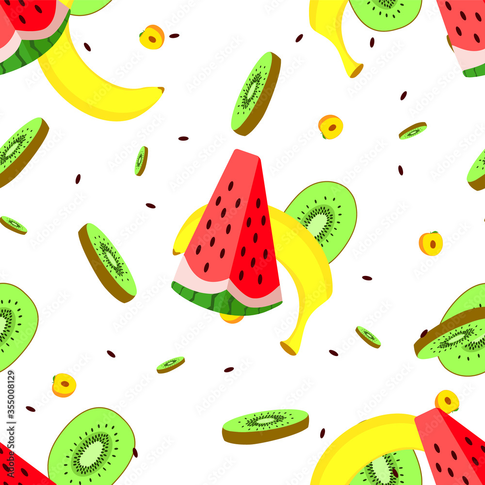 Modern fruits seamless pattern, great design for any purposes. Vector fashion background. Modern fruits seamless pattern, great design for any purposes. Vector fashion background.