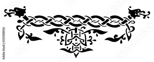 Slavic fantasy pattern. Fairy tale vector illustration.