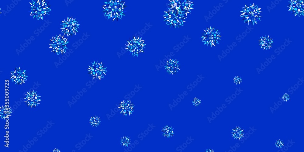 Light BLUE vector doodle template with flowers. Light BLUE vector doodle template with flowers.