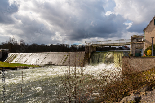Wallpaper Mural Panorama of a weir at a rservoir with rippling and splashing waterfall Torontodigital.ca