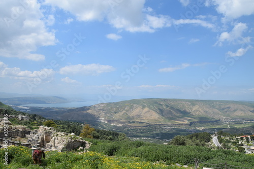 View over the landscape from the ruins of Umm Qais, Jordan