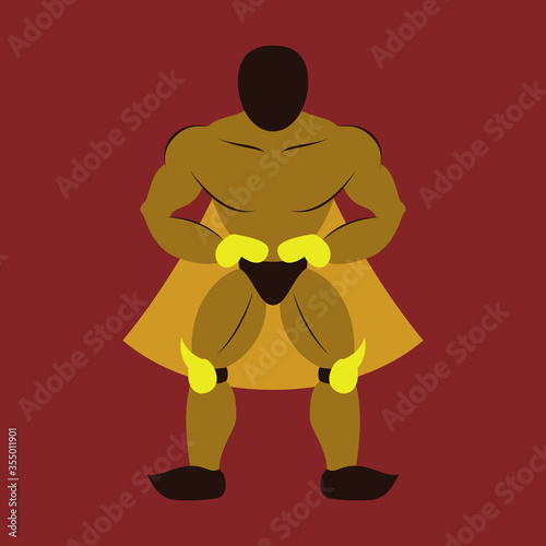 Man superhero . Superhero Standing . Icon in Flat style