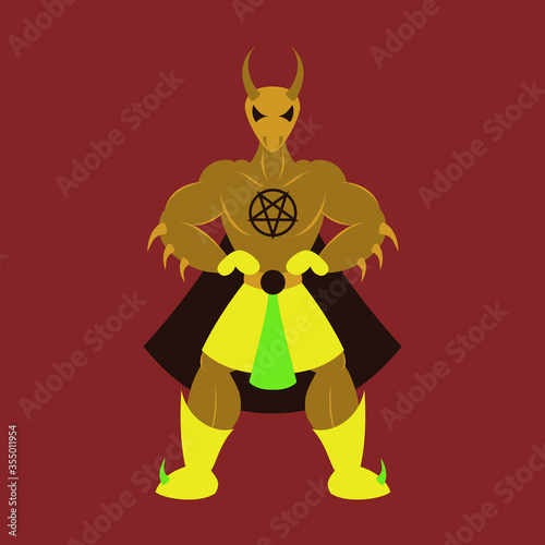 Man superhero . Superhero Standing . Icon in Flat style