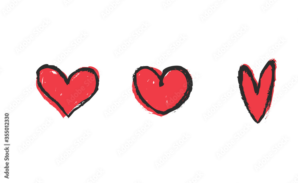 Heart doodles set. Collection of hand drawn illustrated hearts. Heart doodles set. Collection of hand drawn illustrated hearts.