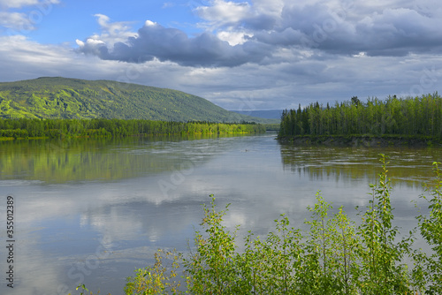 Stewart River near Mayo City. Mayo is a village in Yukon, Canada, along the Silver Trail and the Stewart River. photo