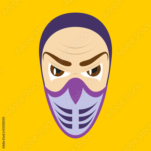 Superhero in Action. Superhero character . Icon in flat style