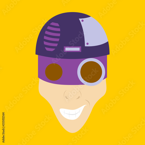 Friendly Robot Character With flat Cartoon Illustration