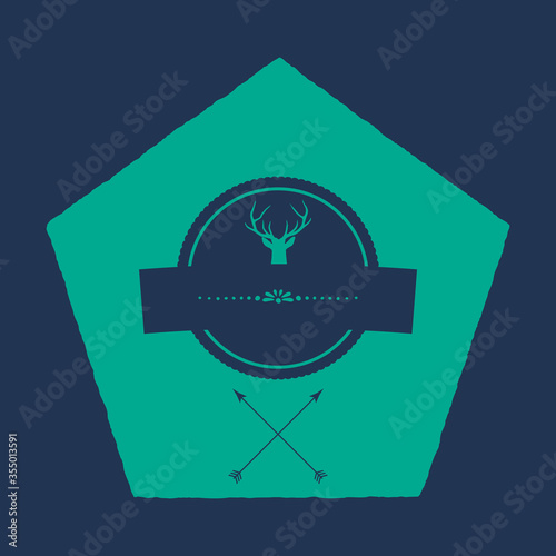 Deer Hunt Logo template, Elegant Deer Head logo designs vector