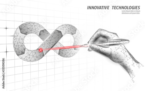 Devops software development operations infinity symbol. Programmer management laser system life cycle quality. Coding building testing release monitoring. Online freelance vector illustration