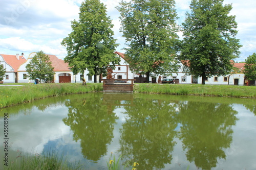 pond in the middle of the village square 