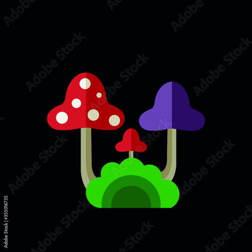 abstract poisonous mushrooms on background.