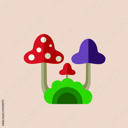 abstract poisonous mushrooms on background.