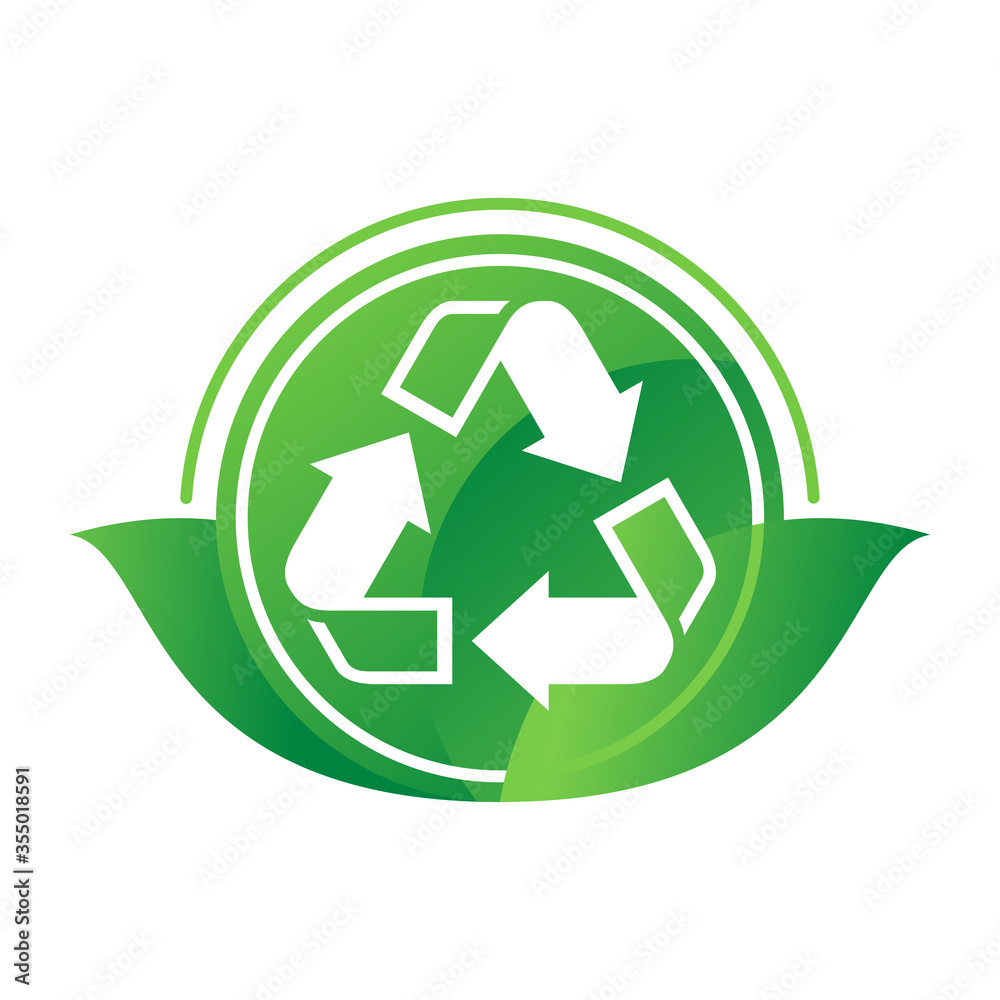 Unique recycle sign in green eco style - vector symbol for package marking, logo or icon template - vector ecological environment protection sticker Unique recycle sign in green eco style - vector symbol for package marking, logo or icon template - vector ecological environment protection sticker