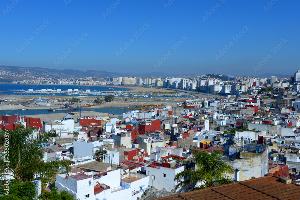 Corniche in Tangier in the morning. Tangier, located in the north of Morocco, opposite Spain