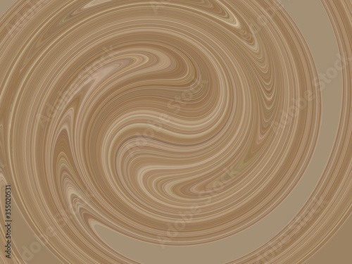 Rotating liquid coffee and chocolate cream background texture, abstract swirl