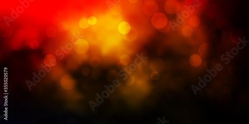 Dark Orange vector background with spots. Colorful illustration with gradient dots in nature style. Pattern for business ads.