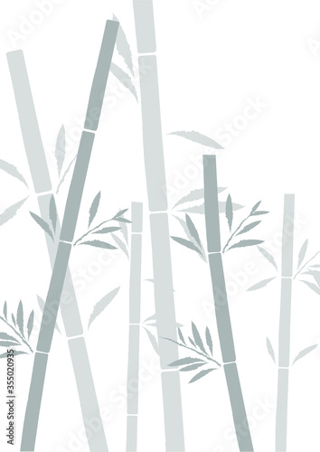 Bamboo forest. Japanese painting. Vector tourist poster of the country of Japan.
