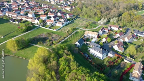 Panoramic aerial view of buildings Magny-le-Hongre