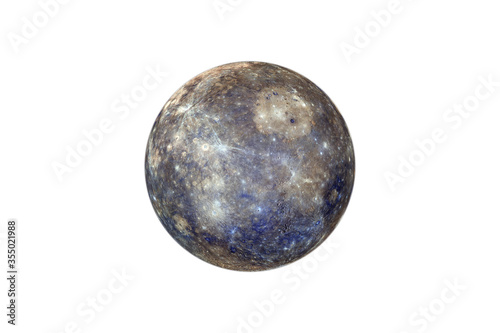 Planet Mercury in the Starry Sky of Solar System in Space. This image elements furnished by NASA.